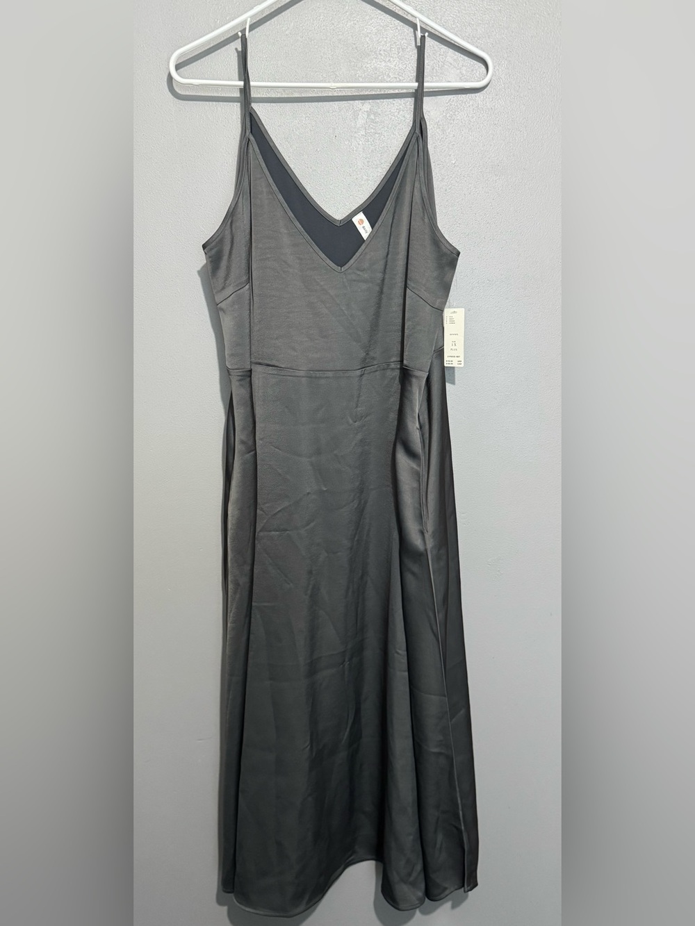 Anthropologie Charcoal Gray Slip Maxi Dress